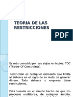 TEORIA DE LAS RESTRICCIONES Presentacion