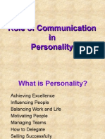 Role of Communication in Personality