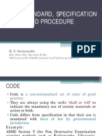 Code, Standard, Specification and Procedure