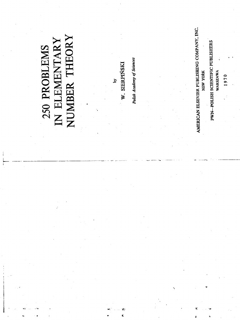 250 Problems in Elementary Number Theory | PDF