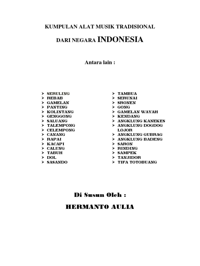 Kumpulan Alat Musik Tradisional