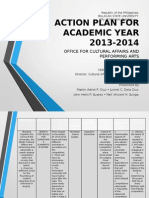 Action Plan For Academic Year 2013-2014: Office For Cultural Affairs and Performing Arts