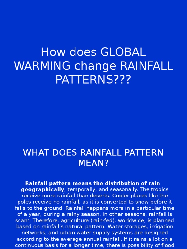 How Does GLOBAL Warming Change Rainfall Patterns??? | PDF | Rain ...