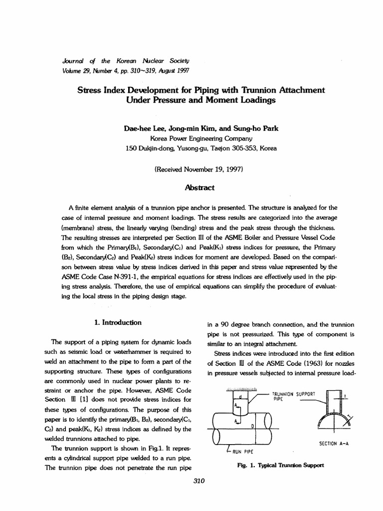 SIF's For Trunnion PDF Stress (Mechanics) Bending