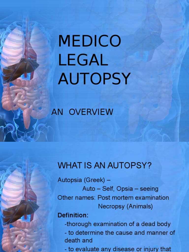 Overview of Medico-Legal Autopsy | PDF | Autopsy | Abdomen