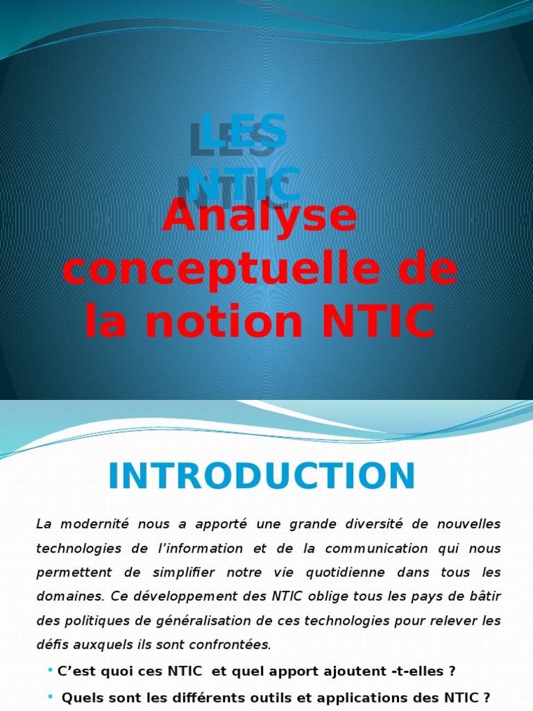 Introduction aux NTIC et leurs outils | PDF | Technologies de l ...