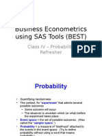 Business Econometrics Using SAS Tools (BEST) : Class IV - Probability Refresher