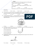 Physics Optics Questions on Sound Reflection and Lens Properties