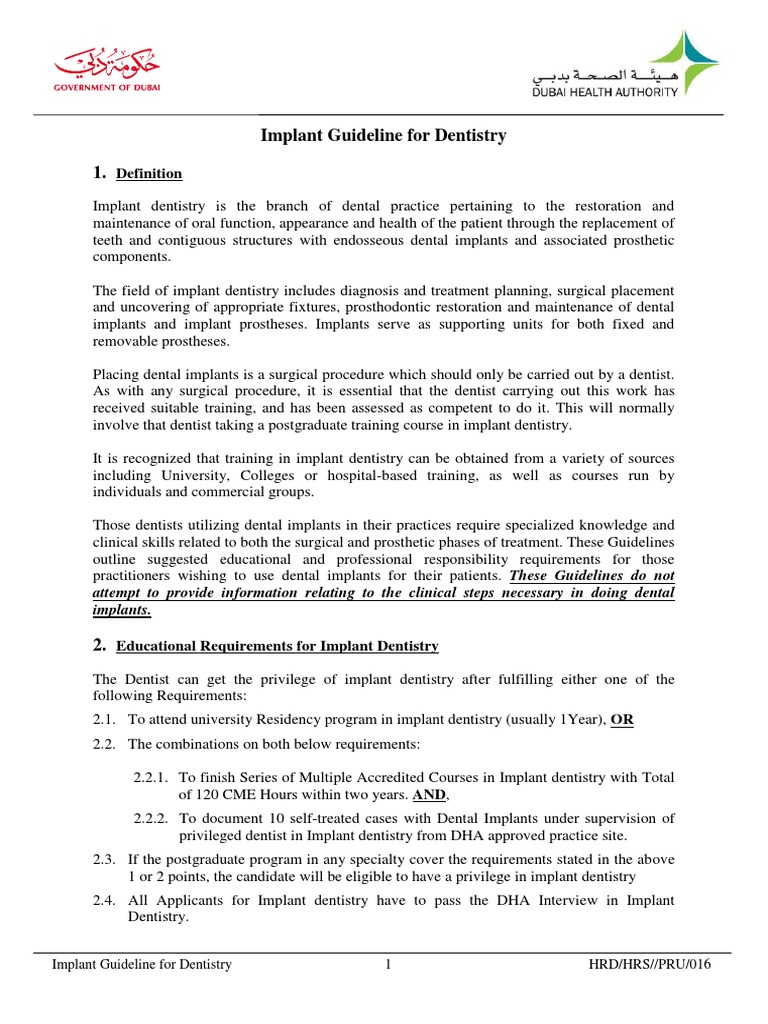 Dental Implant Placement Guidelines | PDF | Dental Implant | Dentistry