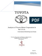 Analysis of Toyota Motor Corporation in The U.S.a.