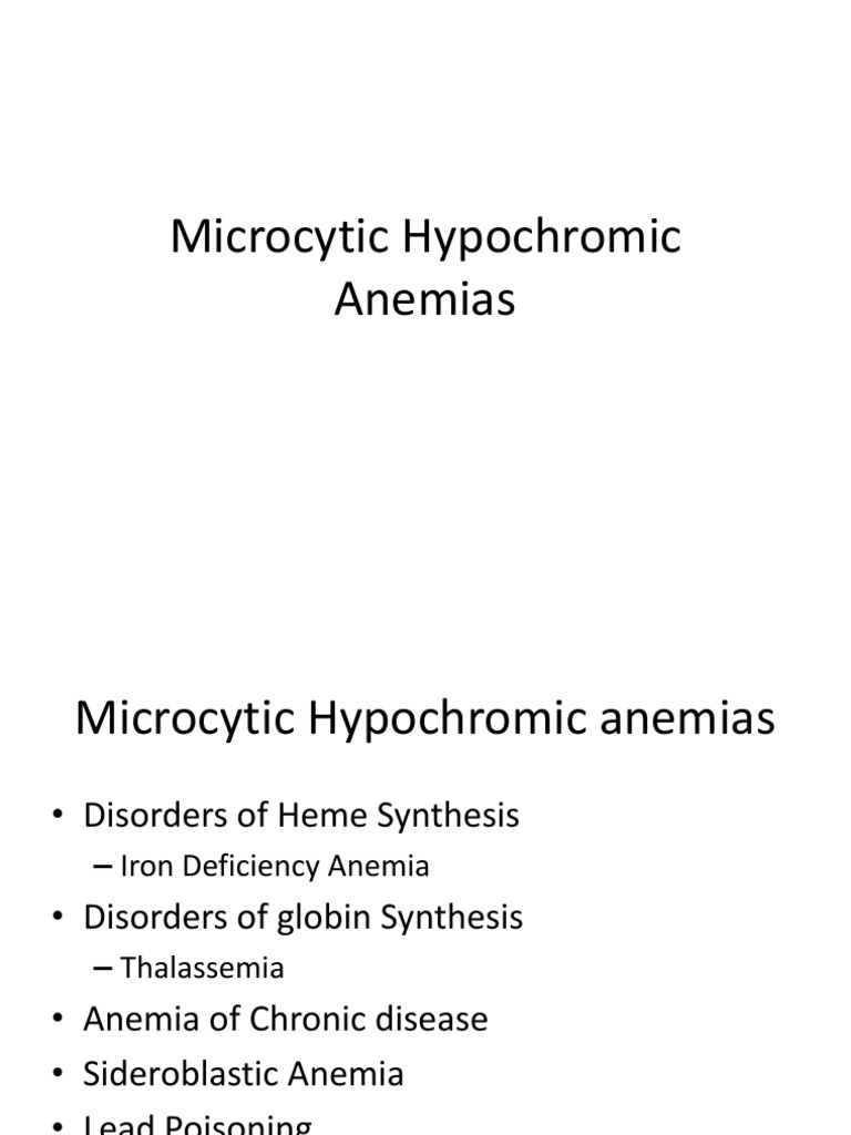 microcytic hypochromic anemias Anemia Red Blood Cell