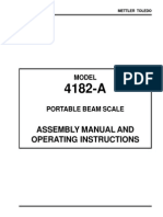 Assembly and Operating Instructions for METTLER TOLEDO Model 4182-A Portable Beam Scale