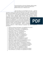 Acta Del Comité de Evaluación de La Ugel de Coronel Portillo Para El Concurso Público Para Acceso a Cargos de Director y Subdirector Iiee