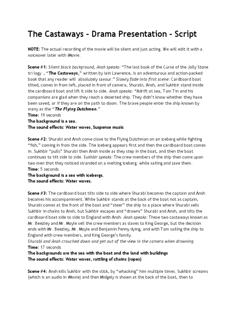 The Castaways: A Student Drama Script | PDF | Leisure
