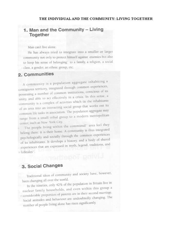 Individual and Community Living Guide | PDF | Self-Improvement