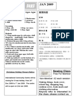 January 2009 Newsletter for Nottingham Chinese Welfare Association (English Version)