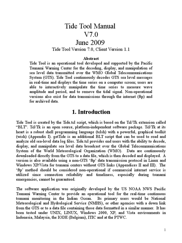 Tide Tool V7.0 User Manual | PDF | Command Line Interface | Operating ...