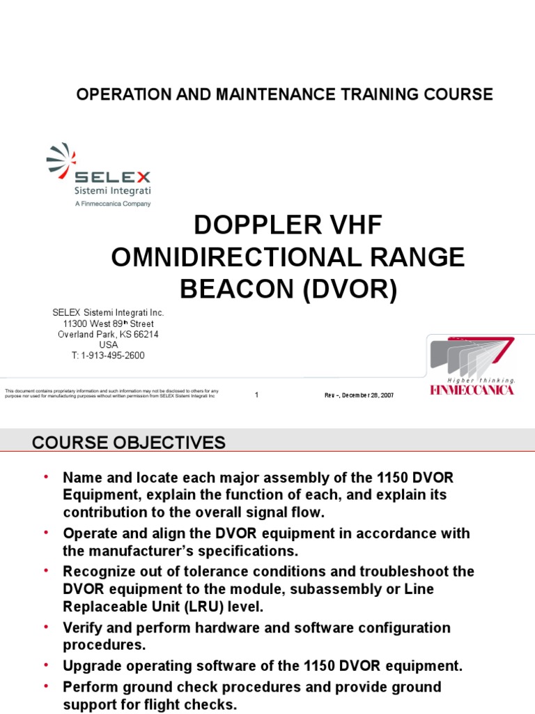 DVOR Operation and Maintenance Training | PDF | Frequency Modulation ...