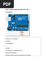 Task 1: Simple Light Reading With LDR: Schematic