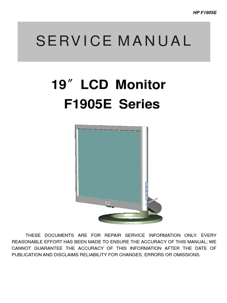 AOC+Service+Manual+HP-F1905E_A00+monitor+lcd.pdf | Thin Film Transistor  Liquid Crystal Display | Computer Monitor