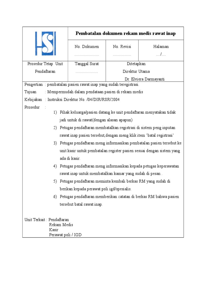 Pembatalan Dokumen Rekam Medis Rawat Inap 