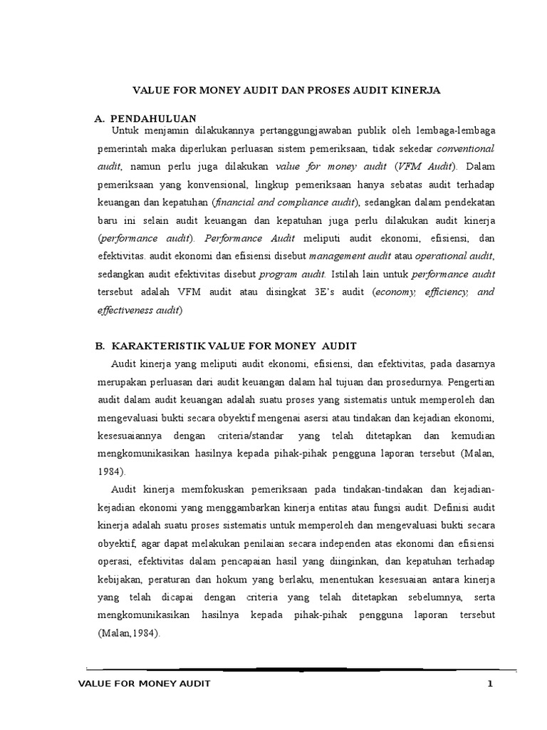 Value For Money Audit ASP