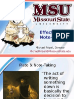 Effective Note-Taking: Michaelfrizell@Missouristate - Edu