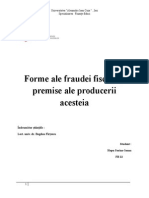 Forme Ale Fraudei Fiscale Si Premise Ale Producerii Acesteia