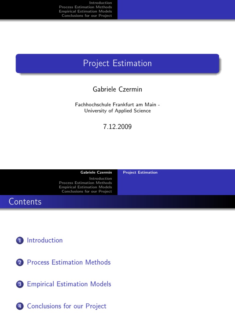 Software Project Estimation Methods | PDF | Areas Of Computer Science ...