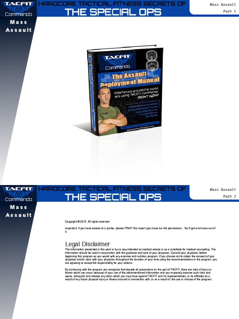 TACFIT Mass Assault Training Program | PDF | Anatomical Terms Of Motion ...