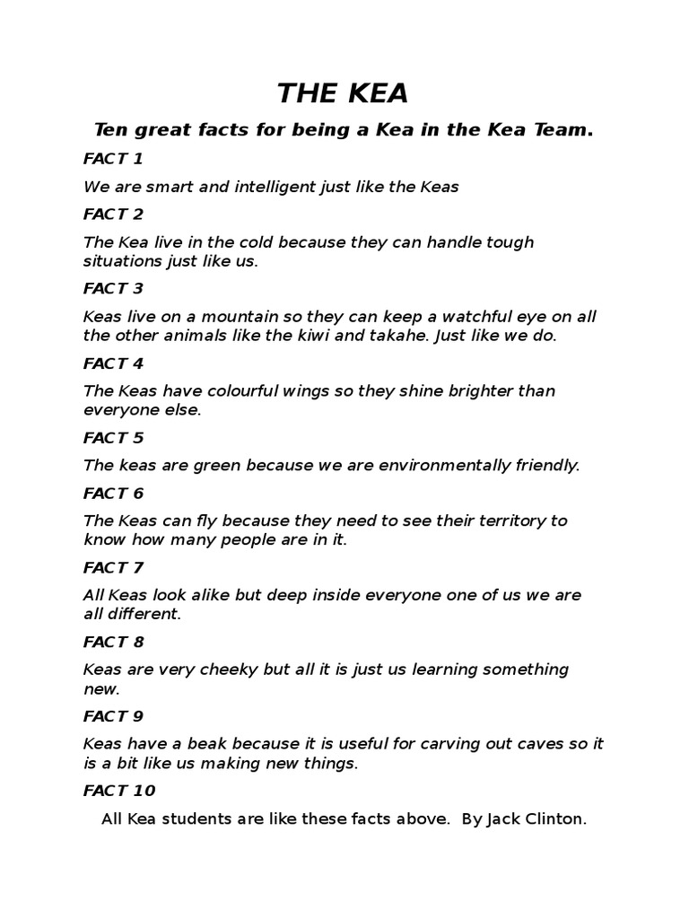 Fun Facts About Keas for Students | PDF
