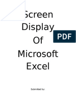 Screen Display of MS Excel 2010