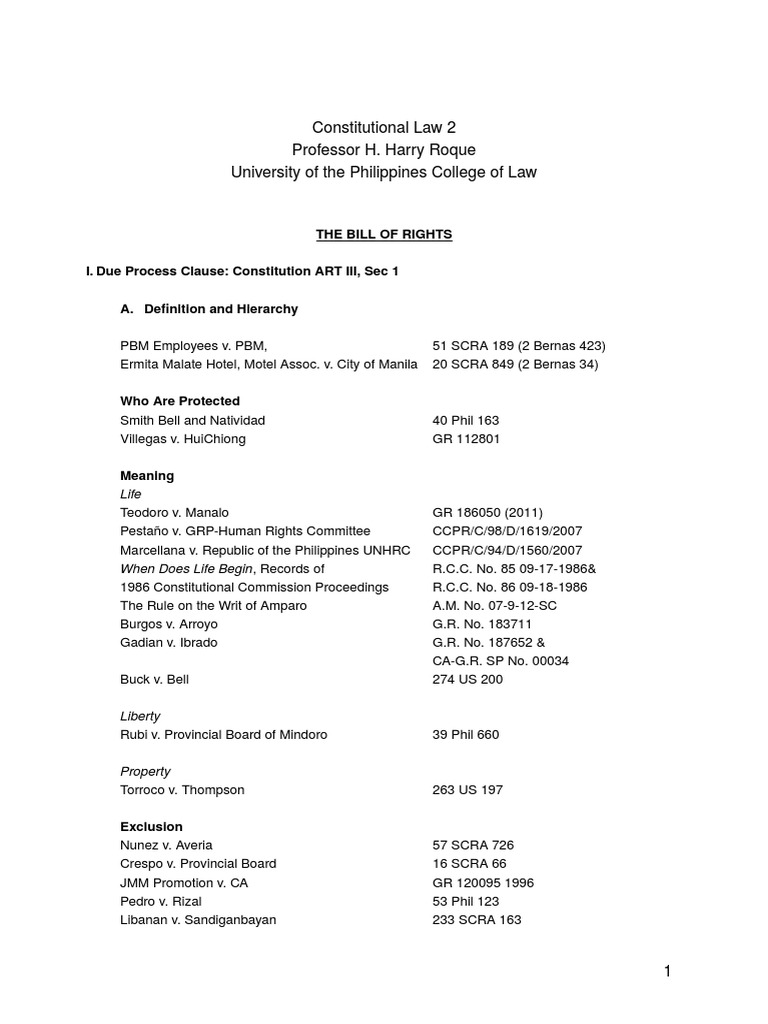 Bill of Rights in Constitutional Law | PDF | American Civil Liberties ...