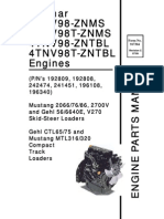 SL5640E SL6640E V270 Skid Loader Yanmar 4TNV98 Engine Parts Manual 917304C
