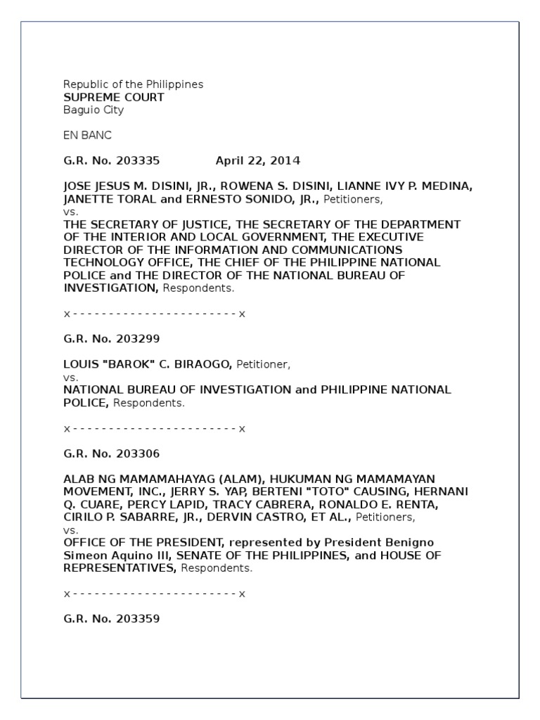 Disini vs secretary of justice 2014 pdf defamation crime violence