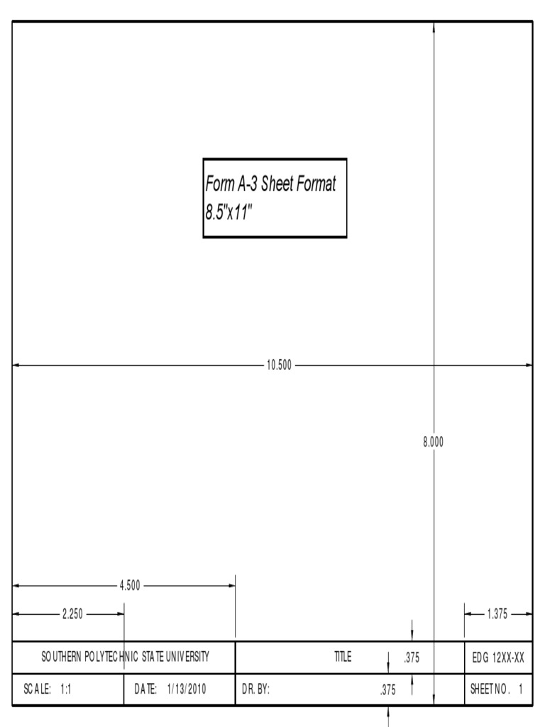 Form A-3 Sheet Format 8.5