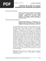 Artigo - Modelos de Gestão de Revistas Científicas - Uma Discussão
