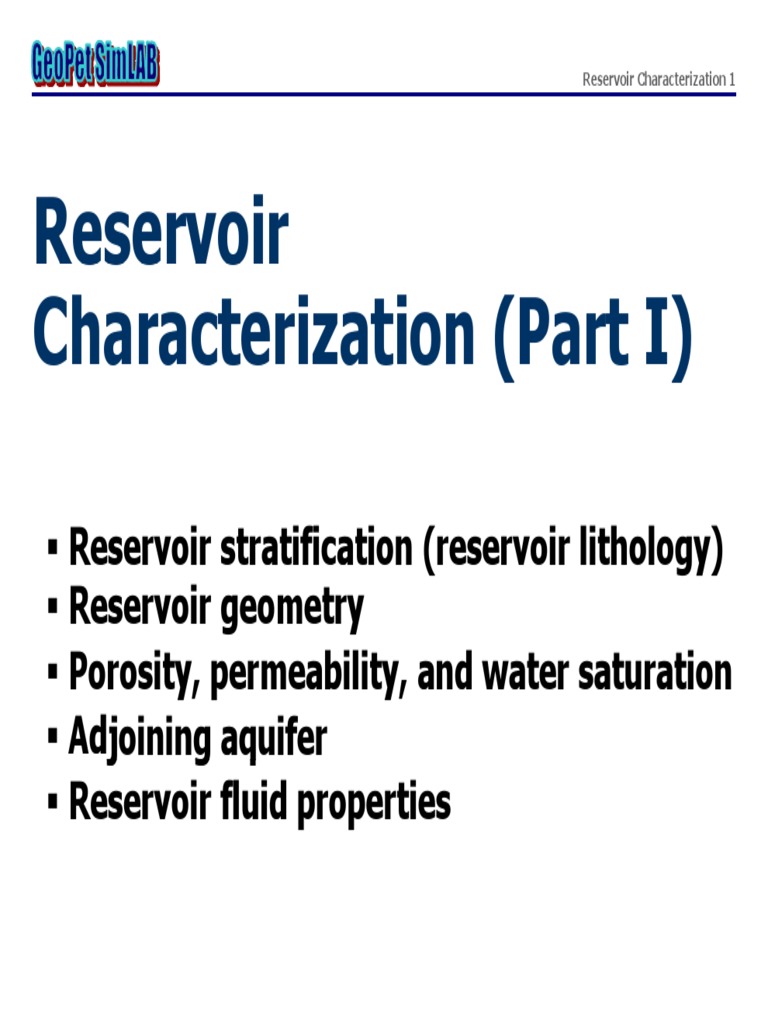 Reservoir Characterization.pdf Petroleum Reservoir Porosity