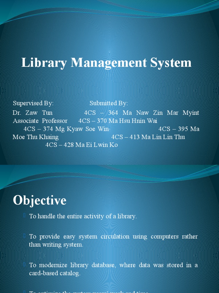 Library Management System (Presentation) | PDF | Web Server | Internet ...