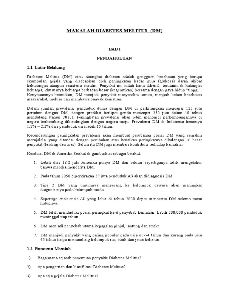 Makalah Diabetes Melitus Docx