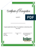 Certificate of Recognition: Is Presented To