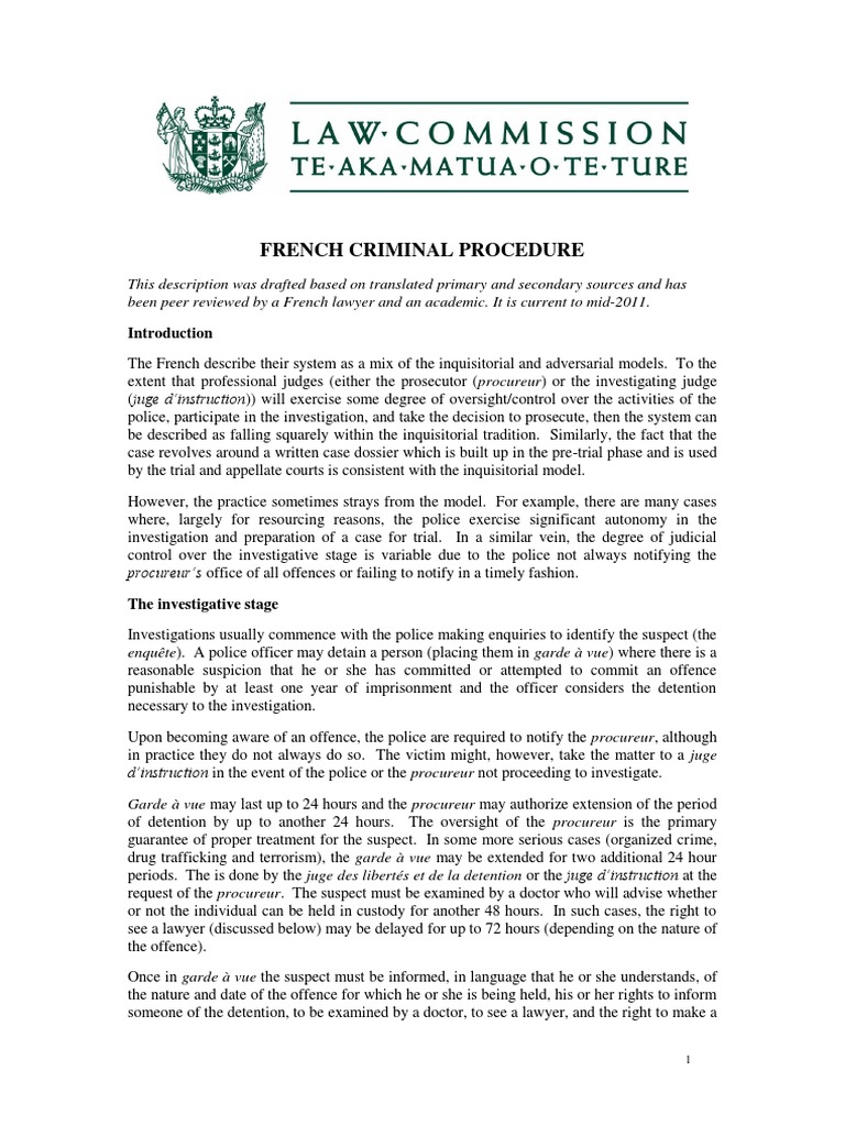 French Criminal Procedure Prosecutor Victimology