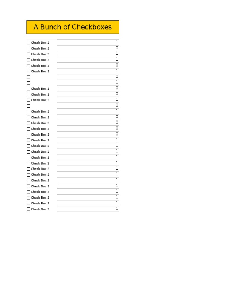 Excel Checkboxes Template | PDF