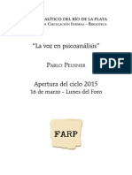 Pablo Peusner_La Voz en Psicoanalisis