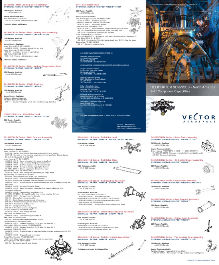 S-61 Helicopter Component Services | PDF | Helicopter Rotor ...