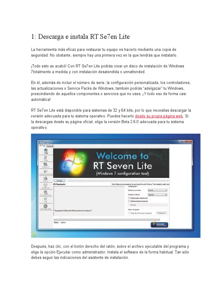 Manual RT7 | PDF | Windows 7 | Microsoft Windows