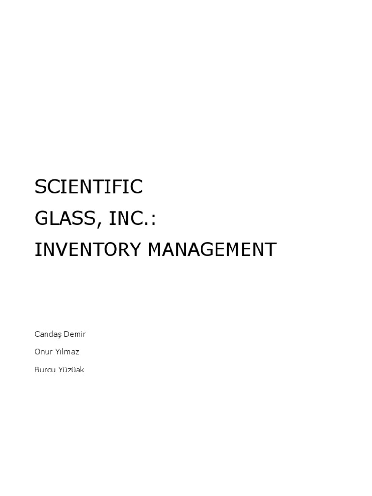 Scientific Glass Inc. Inventory Solutions | PDF | Warehouse | Inventory