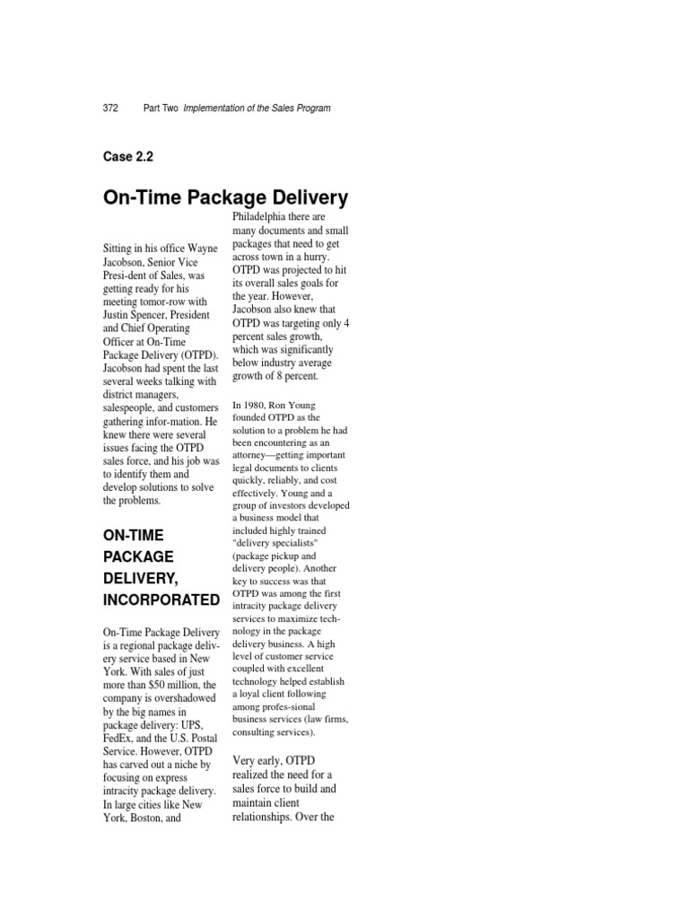On Time Package Delivery Word | PDF | Sales | Economies