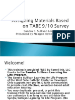 Assigning Materials Based On TABE 9/10 Survey