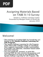 Assigning Materials Based On TABE 9/10 Survey